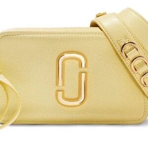 Marc Jacobs Softshot Leather Crossbody In Meringue Yellow Gold Hardware EUC